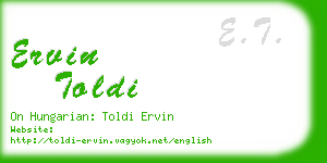 ervin toldi business card